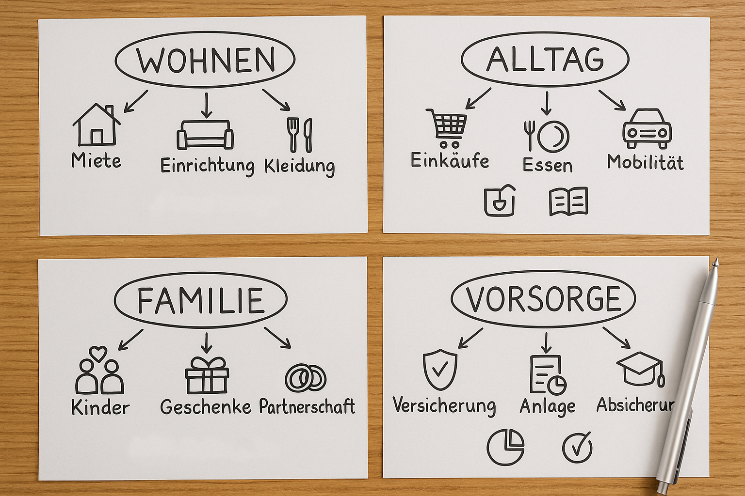 Finanzielle Planung in unterschiedlichen Lebensbereichen