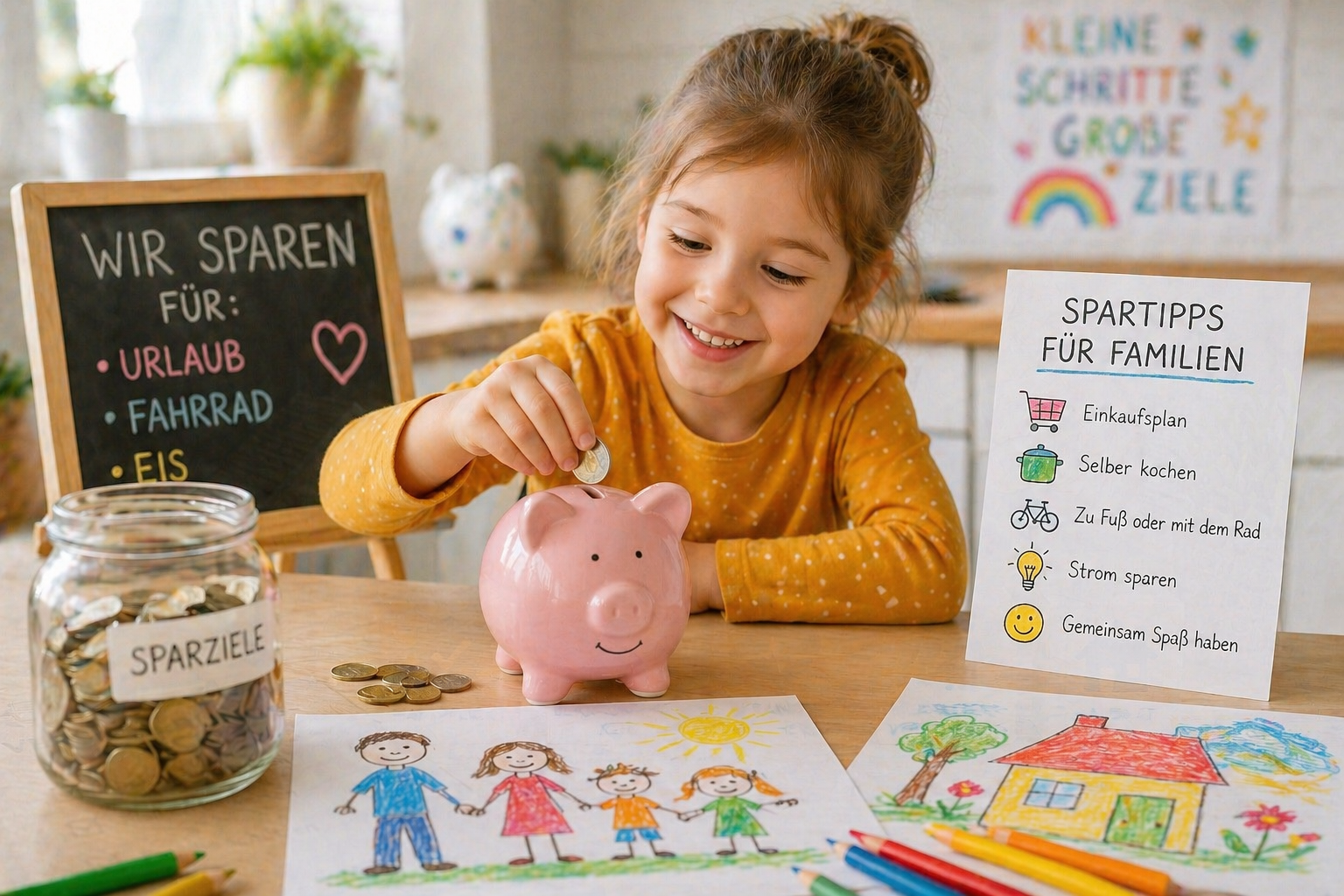 Geld sparen im Alltag mit Kindern