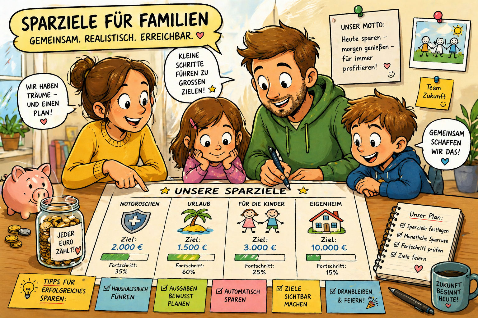 Sparziele für Familien richtig setzen